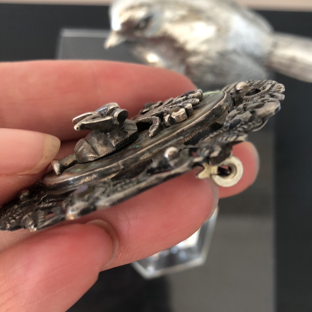 Signed Silver Abalone Brooch - Picture 3 of 11